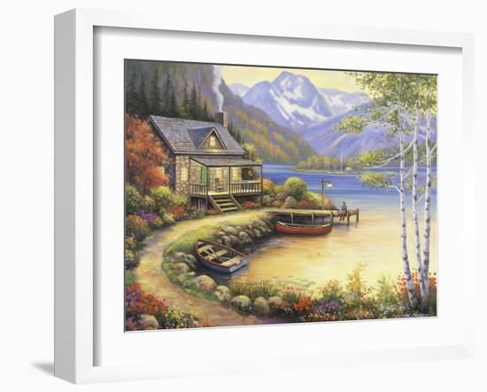 Fishing at the Lake-John Zaccheo-Framed Giclee Print