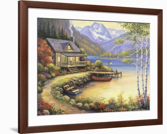 Fishing at the Lake-John Zaccheo-Framed Giclee Print