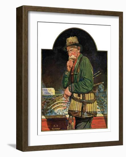 "Fishing at the Market,"May 2, 1931-J.F. Kernan-Framed Giclee Print