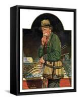 "Fishing at the Market,"May 2, 1931-J.F. Kernan-Framed Stretched Canvas