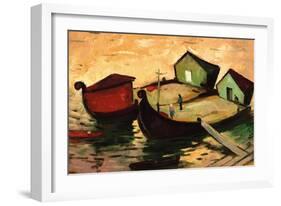 Fishing Barges on the River Sugovica-Emil Parrag-Framed Giclee Print