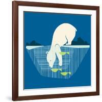 Fishing Bear-null-Framed Giclee Print