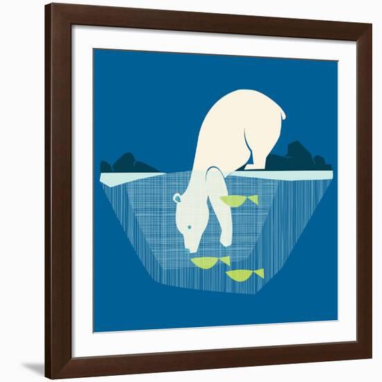 Fishing Bear-null-Framed Giclee Print