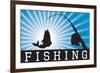 Fishing Blue Sports-null-Framed Art Print