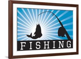 Fishing Blue Sports-null-Framed Art Print