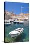 Fishing boat and clear water in the Old Port, Dubrovnik Old Town, Dubrovnik, Dalmatian Coast, Croat-Neale Clark-Stretched Canvas