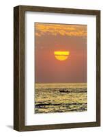 Fishing Boat and Sunset Off Playa Guiones Surf Beach-Rob Francis-Framed Photographic Print