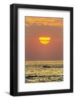 Fishing Boat and Sunset Off Playa Guiones Surf Beach-Rob Francis-Framed Photographic Print