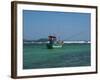 Fishing boat at anchor, Matara, Southern Province, Sri Lanka-null-Framed Photographic Print