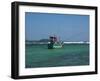 Fishing boat at anchor, Matara, Southern Province, Sri Lanka-null-Framed Photographic Print