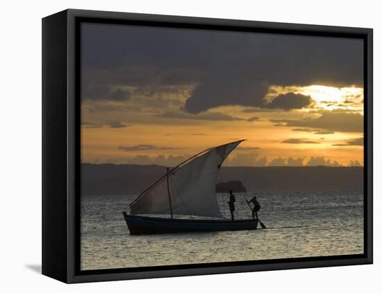 Fishing Boat at Dawn, Ramena Beach, Diego Suarez in North Madagascar-Inaki Relanzon-Framed Stretched Canvas