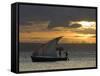 Fishing Boat at Dawn, Ramena Beach, Diego Suarez in North Madagascar-Inaki Relanzon-Framed Stretched Canvas