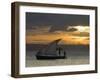 Fishing Boat at Dawn, Ramena Beach, Diego Suarez in North Madagascar-Inaki Relanzon-Framed Photographic Print