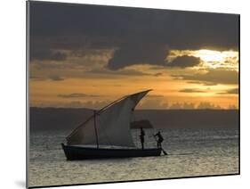 Fishing Boat at Dawn, Ramena Beach, Diego Suarez in North Madagascar-Inaki Relanzon-Mounted Photographic Print