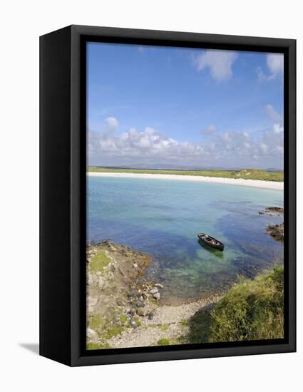 Fishing Boat at Dogs Bay, Connemara, County Galway, Connacht, Republic of Ireland-Gary Cook-Framed Stretched Canvas