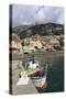 Fishing Boat at Quayside and Positano Town, Costiera Amalfitana (Amalfi Coast), Campania, Italy-Eleanor Scriven-Stretched Canvas