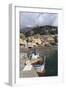 Fishing Boat at Quayside and Positano Town, Costiera Amalfitana (Amalfi Coast), Campania, Italy-Eleanor Scriven-Framed Premium Photographic Print