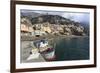 Fishing Boat at Quayside and Positano Town, Costiera Amalfitana (Amalfi Coast), Campania, Italy-Eleanor Scriven-Framed Photographic Print