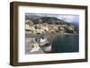 Fishing Boat at Quayside and Positano Town, Costiera Amalfitana (Amalfi Coast), Campania, Italy-Eleanor Scriven-Framed Photographic Print