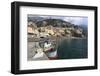 Fishing Boat at Quayside and Positano Town, Costiera Amalfitana (Amalfi Coast), Campania, Italy-Eleanor Scriven-Framed Photographic Print