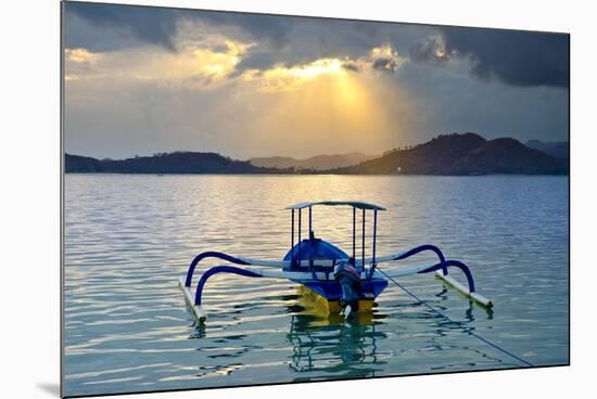 Fishing Boat at Sunset in Gili Asahan, Lombok-Fadil Aziz/Alcibbum Photography-Mounted Photographic Print