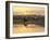 Fishing Boat at Sunset on the Aln Estuary at Low Tide, Alnmouth, Northumberland, England-Lee Frost-Framed Photographic Print