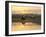 Fishing Boat at Sunset on the Aln Estuary at Low Tide, Alnmouth, Northumberland, England-Lee Frost-Framed Photographic Print