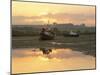 Fishing Boat at Sunset on the Aln Estuary at Low Tide, Alnmouth, Northumberland, England-Lee Frost-Mounted Photographic Print