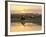 Fishing Boat at Sunset on the Aln Estuary at Low Tide, Alnmouth, Northumberland, England-Lee Frost-Framed Photographic Print