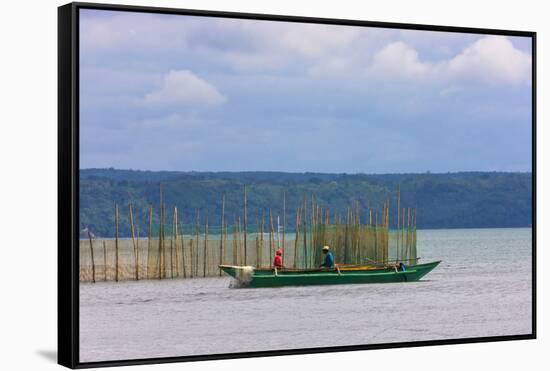 Fishing Boat, City of Iloilo, Philippines-Keren Su-Framed Stretched Canvas