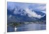 Fishing boat, clearing morning mists, Sitka Sound, Sitka, Northern Panhandle, Southeast Alaska, Uni-Eleanor Scriven-Framed Photographic Print