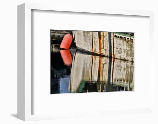 Fishing boat colors reflected in Charleston Marina, Oregon-Darrell Gulin-Framed Photographic Print