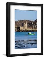 Fishing Boat, Cromwell's Castle on Tresco, Isles of Scilly, England, United Kingdom, Europe-Robert Harding-Framed Photographic Print