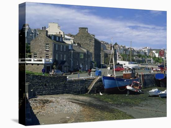 Fishing Boat Dried Out in the Old Harbour, Port St. Mary, Isle of Man, United Kingdom, Europe-Maxwell Duncan-Stretched Canvas