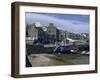 Fishing Boat Dried Out in the Old Harbour, Port St. Mary, Isle of Man, United Kingdom, Europe-Maxwell Duncan-Framed Photographic Print