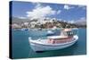 Fishing Boat, Harbour, Agia Galini, South Coast, Crete, Greek Islands, Greece, Europe-Markus Lange-Stretched Canvas