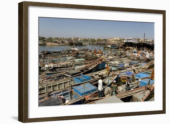 Fishing Boat Harbour, Porbander, Gujarat, India, Asia-Tony Waltham-Framed Photographic Print