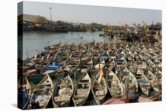 Fishing Boat Harbour, Porbander, Gujarat, India, Asia-Tony Waltham-Stretched Canvas