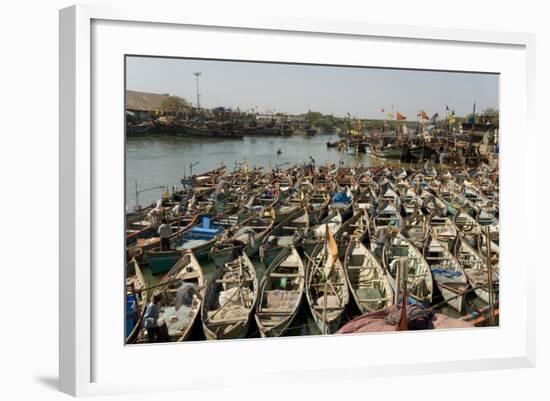 Fishing Boat Harbour, Porbander, Gujarat, India, Asia-Tony Waltham-Framed Photographic Print