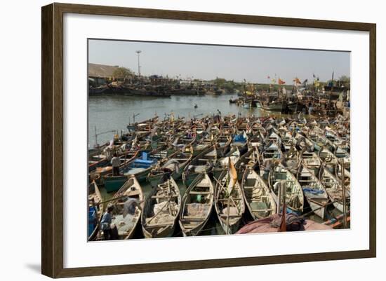 Fishing Boat Harbour, Porbander, Gujarat, India, Asia-Tony Waltham-Framed Photographic Print