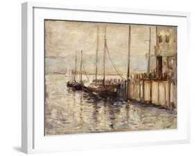 Fishing Boat in a Harbor-John Henry Twachtman-Framed Giclee Print
