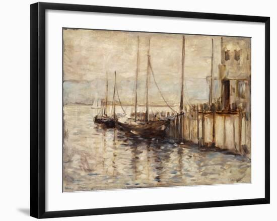 Fishing Boat in a Harbor-John Henry Twachtman-Framed Giclee Print