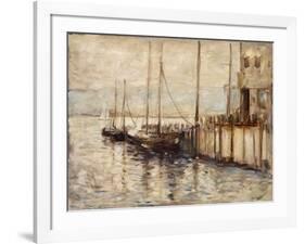 Fishing Boat in a Harbor-John Henry Twachtman-Framed Giclee Print