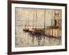 Fishing Boat in a Harbor-John Henry Twachtman-Framed Giclee Print