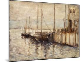 Fishing Boat in a Harbor-John Henry Twachtman-Mounted Giclee Print