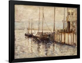 Fishing Boat in a Harbor-John Henry Twachtman-Framed Giclee Print