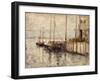 Fishing Boat in a Harbor-John Henry Twachtman-Framed Giclee Print