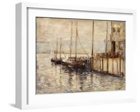 Fishing Boat in a Harbor-John Henry Twachtman-Framed Giclee Print