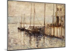 Fishing Boat in a Harbor-John Henry Twachtman-Mounted Giclee Print