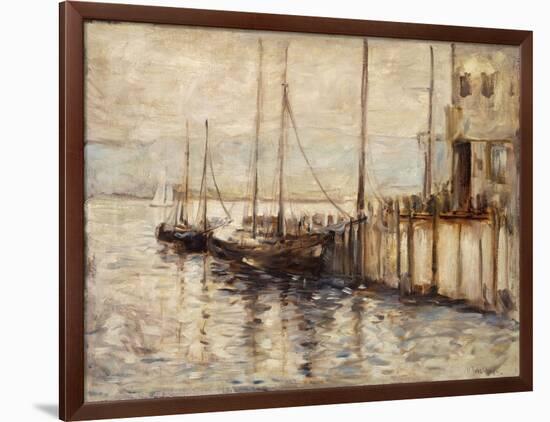 Fishing Boat in a Harbor-John Henry Twachtman-Framed Giclee Print